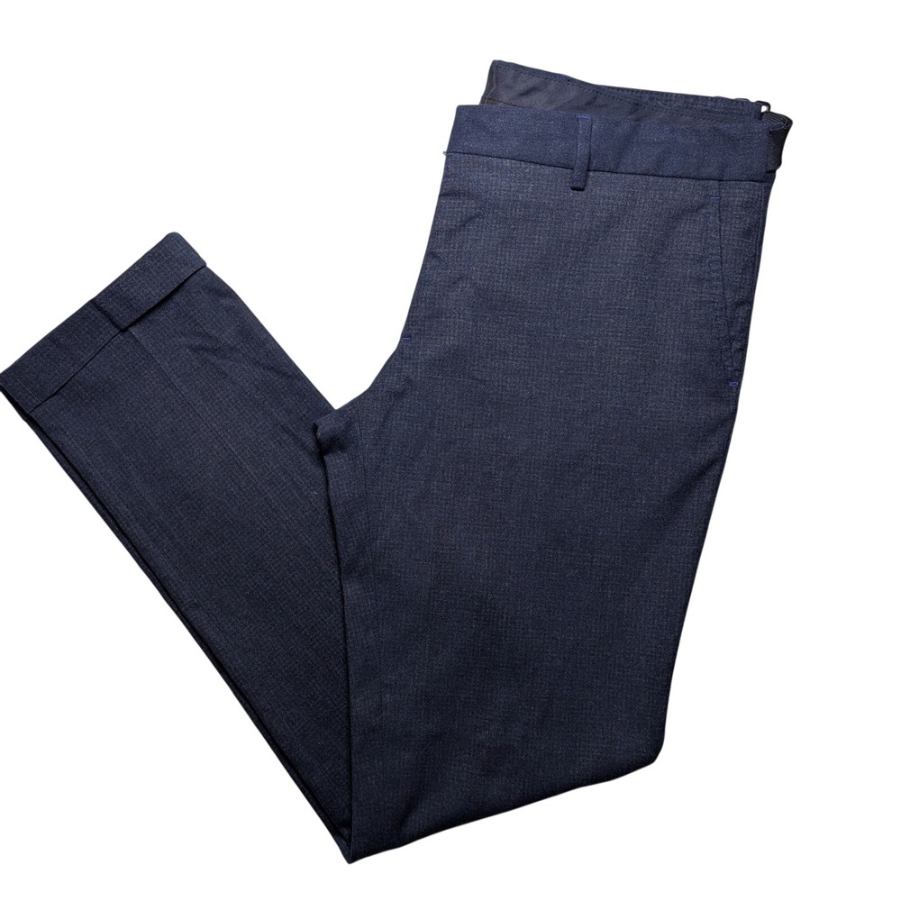 Zara Man Slim Fit Dress Pants Blue Tailored Minimalist Quiet Luxury Trousers